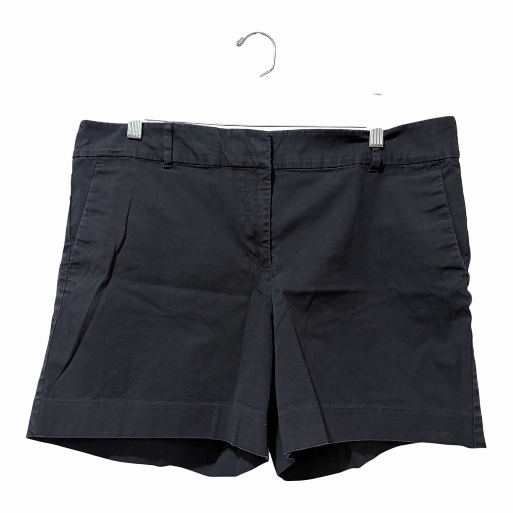Ann Taylor Loft Outlet Women's Size 14 Black 5.5" Chino Shorts Cotton Flat Front